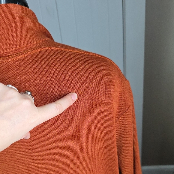 Women's Orange Open Front Sweater - Picture 10 of 11